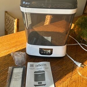 Dr. Brown's Baby Bottle Sterilizer and Dryer in Black and White